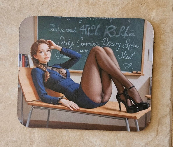 Hot Teacher Mouse Pad Nylons and Heels